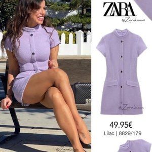ZARA NWT LILAC TEXTURED MINI DRESS -  Bloggers Fav